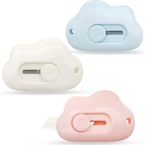 Mini Cute Cloud Utility Knife 9mm Safety Metal Blade Express Box Opener Paper Cutter Art Craft Wrapping Office School F359