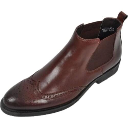 2021 Men New Fashion Pu Leather Slip-on Ankle Boots Pointed Toe Low Heel Shoes Male Casual Classic Retro Style Chelsea Boots