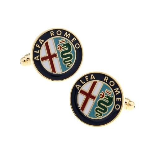 Mens Car Cuff Links Copper Material Golden Color