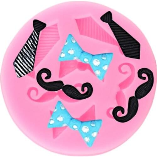 Moustache Resin Silicone Mold Bow Chocolate Gumpaste Molds Fondant Cake Decorating Tools Cupcake Topper Polymer Clay Candy Mould