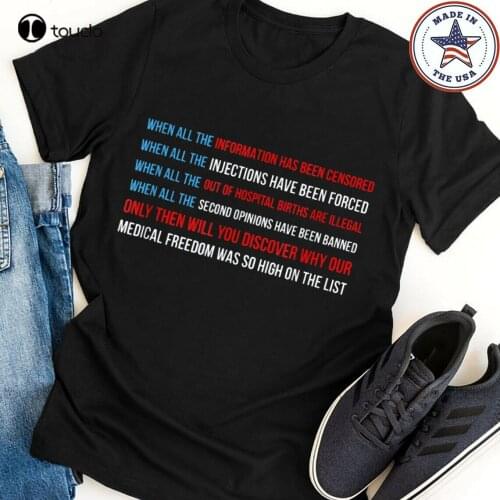 New American Flag Medicals Freedom No Vaccine Mandates Anti-Vax T-Shirt Cotton S-5Xl Cotton Tee Shirt Unisex