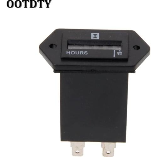 OOTDTY New Generator Sealed Hour Meter Counter Tractor Truck Hourmeter Rectangle DC 10V-80V for Boats Trucks Tractors Cars