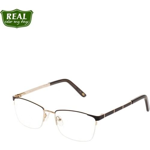 Half Frame Optical Glasses Metal Frame Hot Sales Geometric Shape High Quality Myopia Men Women Eyewear Accessories