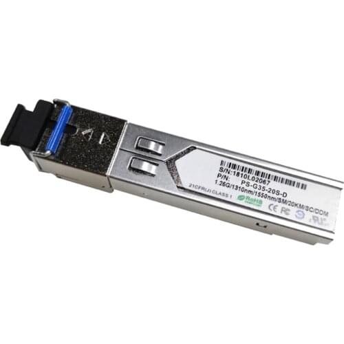 PS-E35-20SI-D /PS-E53-20SI-D Industrial 155Mbps BIDI SFP Optical Transceiver 20Km DDM
