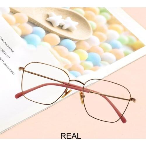 REAL Retro Metal Multicolor Glasses Myopia Rectangular Optical Glasses Full Frame Unisex MT303