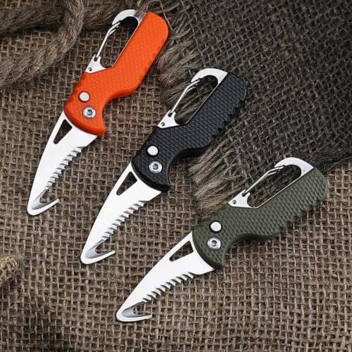 Opening Gut Hook Folding Knife with Keychain,Pocket Hunting Knife,Outdoor Survival Knife Camping Fishing Knife Expressr Package