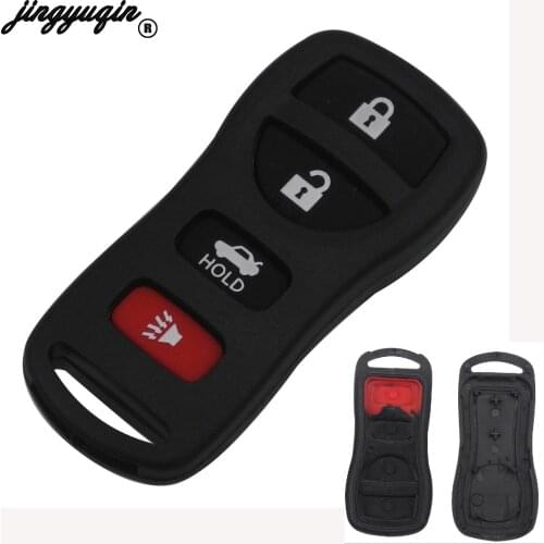 Jingyuqin 10pcs/lot 4 Buttons Replacement Remote Control Key Shell Case For Nissan Armada Sentra 350Z Altima Entry Fob Key Cover