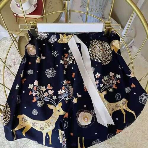 Sweatpants WomenS Summer Fashion Small Floral Bow Loose Large Size Shorts Rayon Silk Casual Ladies Stretch Waist Beach Shorts