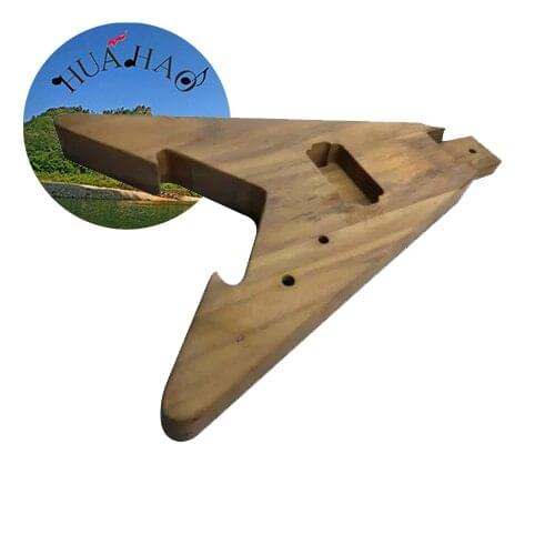 V-type electric guitar body adopts high-quality paulownia wood semi-finished products