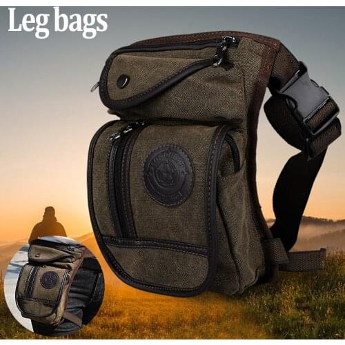 Waterproof Motorcycle Mens Canvas Drop Leg Bag Military Multi-Purpose Shoulder Bag Pouch Belt Hip Pack