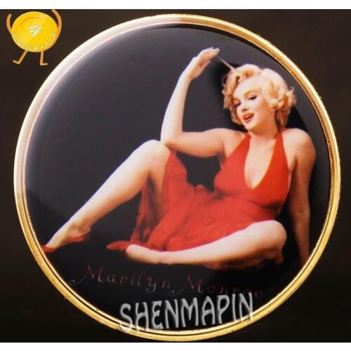 Marilyn Monroe Commemorative Coin Sexy Marilyn Monroes Smile Coins Collectibles American Norma Jeane Baker Art Gold Coins Gift