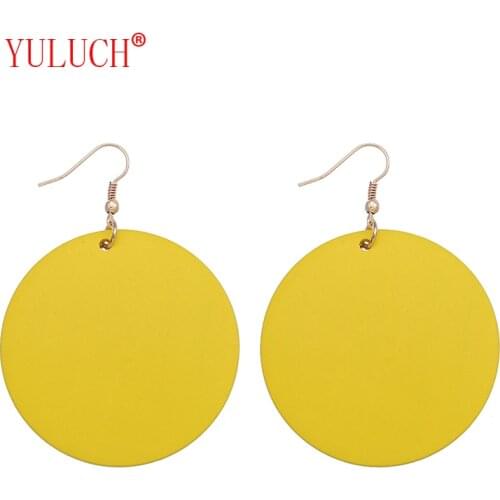 YULUCH New Wood Made Round Pendant for African Ethnicity Woman Simple Jewelry Earrings Accessories Gift