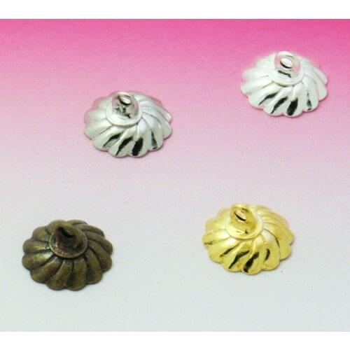 50pcs 10MM Corrugated CAP CONNECTOR CLASP for DIY GLASS GLOBE VIALS&BOTTLES&BEAD Antique Bronze-Silver -Rose Gold Plated