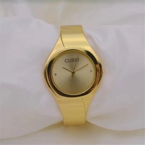 CUSSI Golden Womens Bracelet Watches TOP Brand Luxury Ladies Dress Watches Quartz Wristwatches Clock Reloj Mujer Lover Gifts
