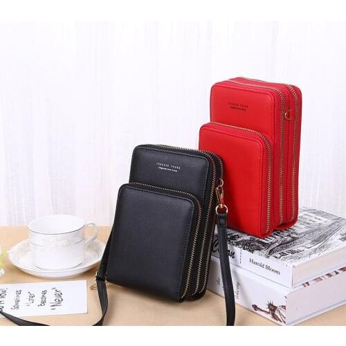 Women Mobile Phone Pocket Ladies Wallet Long Crossbody Purse with PU Leather Mini Shoulder Bag for Famale Diagonal Bag sac femme