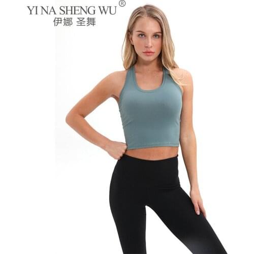 Women Yoga Crop Tops Sport Tank Top Exercise Four-Ways Stretchy Fitness Sports Vest Gym Jogging Workout Tops Clothes Sportswear