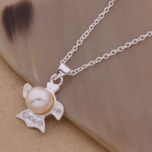 AN108 Hot Silver Plated Necklaces For Women Silver 925 Jewelry Fashion Jewelry Pendant Swallow Inlaid Pearl /auaajlha Akzajcga