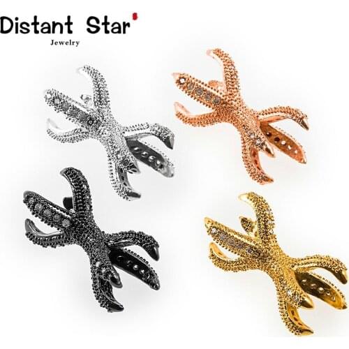0.3*0.9 Octopus Cubic Zirconia Brass Jewelry Bracelet Accessories Diy Necklace For Making Connector Creative Craft Paw Finding
