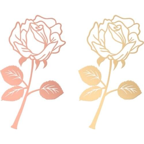 1pc Rose Flower Electroplating Bookmark Cartoon Mini Hollow Art Book Mark Page Folder Decor Office School Supplies Stationery