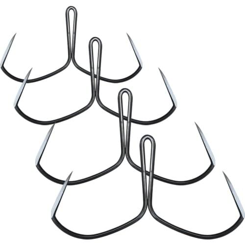 1Pcs High Carbon Steel Butterfly Hook grind Nonbarb Black Nickel Strong Anchor Hook Ice Fishing Winter Fishing Tackle Accessorie