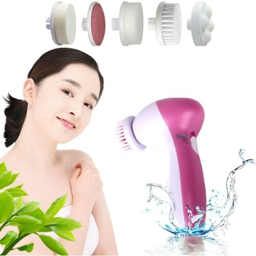 5 In 1 Electric Multifunctional Face Cleaner Face Washing Brush Skin Cleaning Brush Facial Massage Cleanser Machine Pore Washer