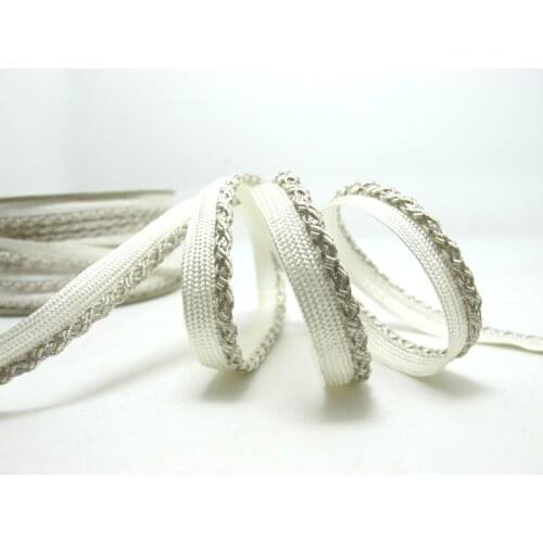 5 Yards 10mm Silvery and Nude Piping Lip Cord Trim|Pillow Cushion Trim|Upholstery Edging Trim Sewing Supplies