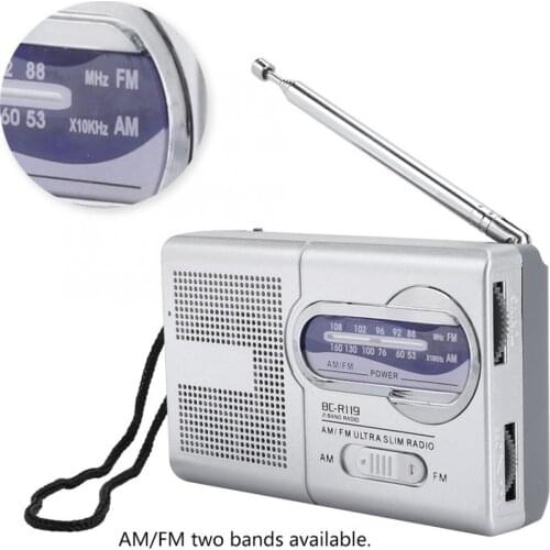 AM/FM Old Fashion Radio Multi-function Mini Pocket AM/FM BC-R119 Radio Speaker Receiver Telescopic Antenna radio receiver