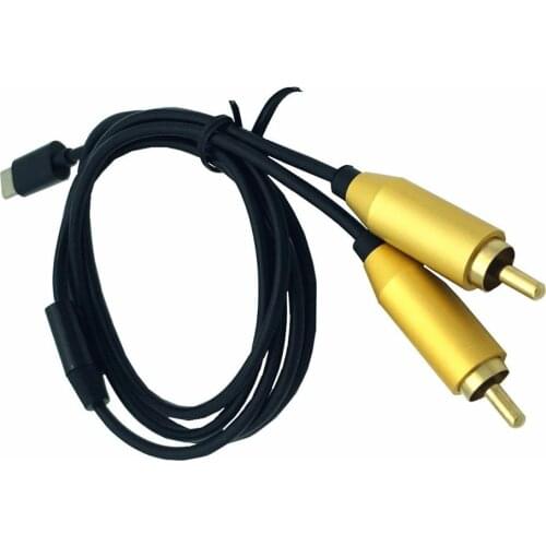 Dual Rca Male To Type-C Usb C Signal Video Av Audio Cable Lead Connector Cord Av Audio Cable Lead Connector Wire