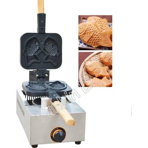 Gas Fish-shape Cake Grill Japanese Fish Waffle Maker Taiyaki Snack Baker Mini Household Waffle Making Machine FY-1105.R
