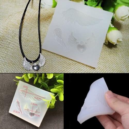 JAVRICK Angel Wings Silicone Pendant Mold Making Jewelry Pendant Resin Casting DIY Mould