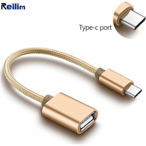 Reilim Type C to USB OTG Cable Adapter for Xiaomi Macbook OTG Type-c Charger Data data Cable Converter for Mi5 Mi4C Nexus 5X 6P
