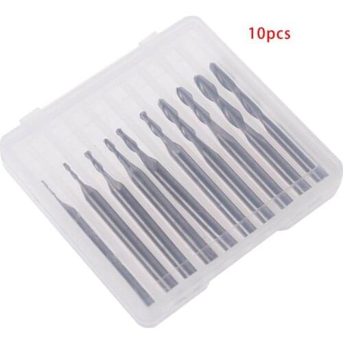 Drop Ship 10pcs 1/1.5/2.0/2.5/ 3.175mm Carbide Ball Nose End Mill CNC Engraving Router bit