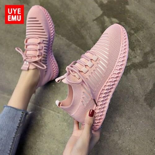 UYEEMU Breathable Sneakers Women Fly Woven Casual 2021 New Fashion Student Mesh Hollow Out Trend Running Shoes Size 35-40 #Q02