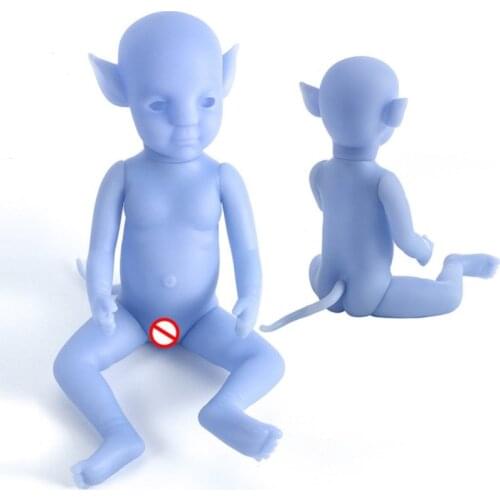 12inch Reborn Baby Doll DIY Blank Doll Kit Unpainted Unfinished Doll Parts Blue Lifelike Male Female Baby Doll Toys for Children