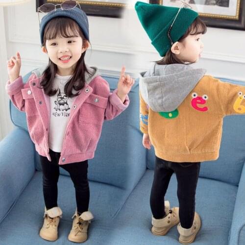 EACHIN Baby Grils Jacket Spring Autumn Newborn Baby Clothes Children Coat Gril Jacket Hooded Coat Corduroy Toddler Kids Clothing