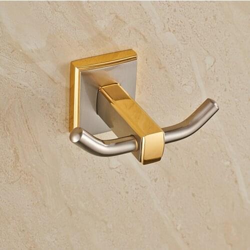 Wall Mounted Coat Hooks Classic Brass Gold Brushed Bathroom Robe Hooks Bathroom Accessories Towel Hooks Wall Mounted Coat Hooks