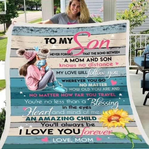 3D Letter Design Blanket to my Daughter/Wife/Son/Grilfriend Winter Warm Soft Throw Blanket For Bed Sofa Bedspreads