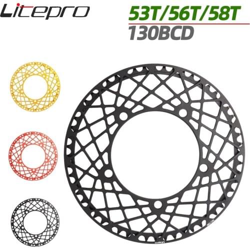Litepro 130BCD Single Disc Chainring for Brompton Folding Bike MTB Road Bike Chain Wheel Spider Sprocket CNC Aluminum Alloy