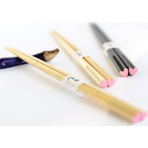 1 Pair Natural Wood Love Heart Chopsticks Chinese Stylish Light Weight Chopsticks Eco-friendly Durable Kitchen Tableware