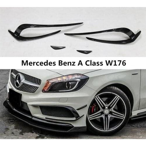 Carbon Fiber & ABS Front Spoiler Fog Light Lamp Trim Cover For Mercedes Benz A Class W176 A45 A180 A200 A260 2013 2014 2015 2016