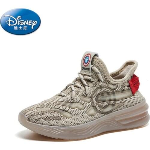 Disney Boys Casual Shoes Spring and Autumn New Style Captain America Student Lightweight Breathable Soft Sole Shoes