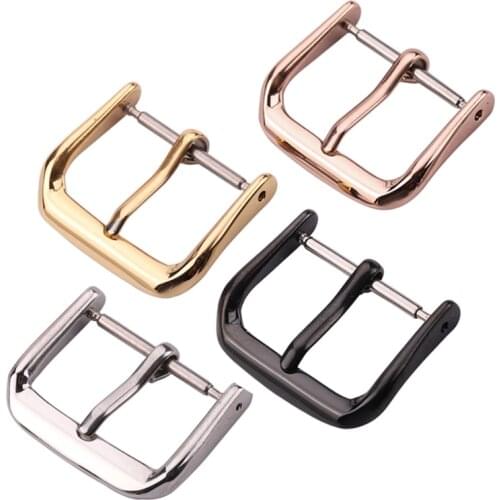 Wholesale 20pcs Strap Stainless Steel Watch Buckle Silver Gold Black Metal watchband Clasp Watch Accessory 16mm 18mm 20mm 22mm
