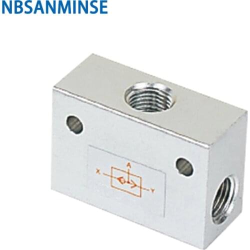 NBSANMINSE ST G Thread 1/8 1/4 3/8 1/2 3/4 1 Shuttle Valve 0 ~ 1.0 MPa Pneumatic Air Valve Mechanical Valve