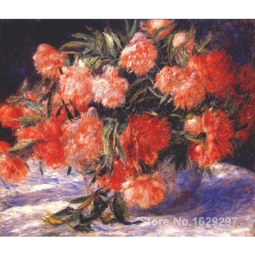 Hand painted art for sale Peonies by Pierre Auguste Renoir Paintings on canvas High quality