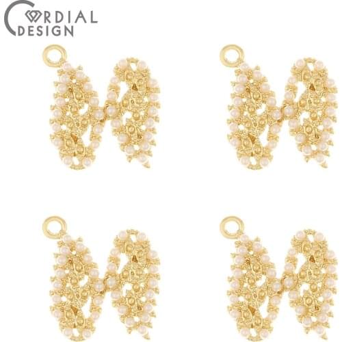 Cordial Design 50Pcs 21*25MM Jewelry Accessories/Imitation Pearl/Hand Made/Jewelry Findings & Components/Wing Shape/Pendant