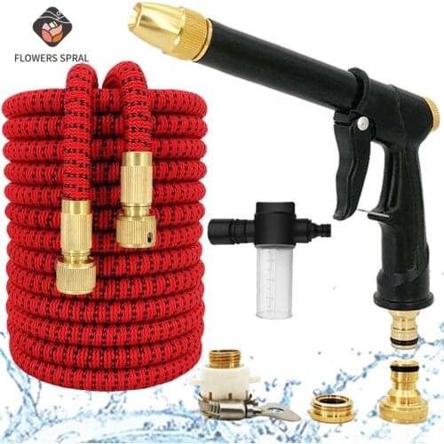 Gardening Hose Telescopic Garden Hose Magic Hose Gardening High Pressure Car Wash Hose Adjustable Spray Household Watering Gun