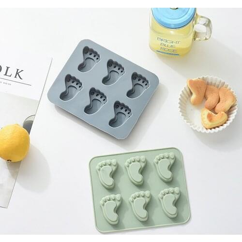 Cute Silicone Baby Foot Mold For Cake Decoration Silicone Jelly Pudding Cake Mold Muffin Chocolate Cookie Baking Mould Pan