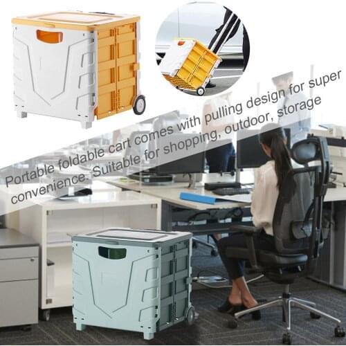 Collapsible Handcart Heavy Duty Crate Folding Cart Portable Tools Carrier for Travel Shopping Moving Luggage