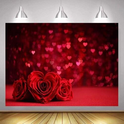 Passion Red Valentines Day Series Picture Rose Love Backdrop Couples Party Venue Decorative Photography Studio Background