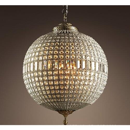 Retro Lustre Led Crystal Ball Chandelier Hanging Living Room Bedroom Kitchen Indoor Lighting Loft Lamp Fixtures Light